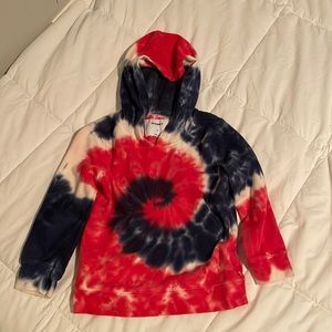 3T Old Navy red/white/blue tie dye hoodie. Work 3tikes excellent condition!